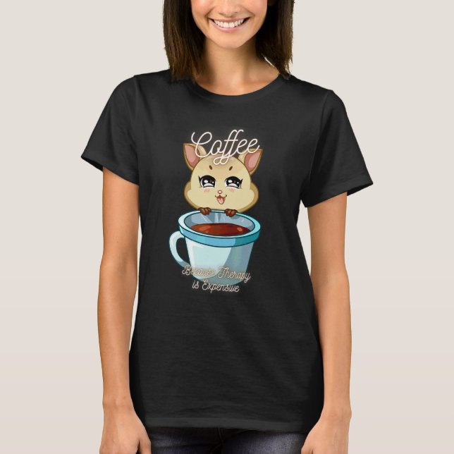Söt Ekorre  Kaffe För Terapi Är Dyrt T Shirt (Framsida)