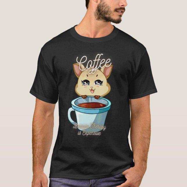 Söt Ekorre  Kaffe För Terapi Är Dyrt T Shirt (Framsida)