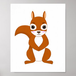 Söt Ekorre Kawaii Poster