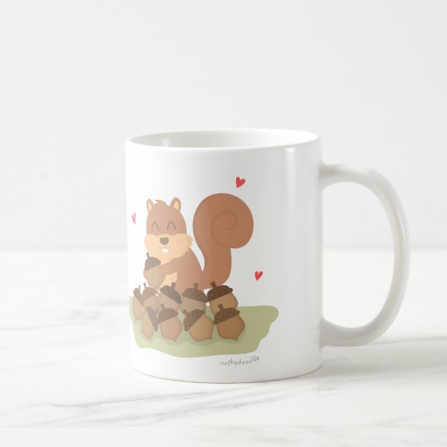 Söt Ekorre Nötter Om Dig Punsom Kärlek Humor Kaffemugg (Höger)