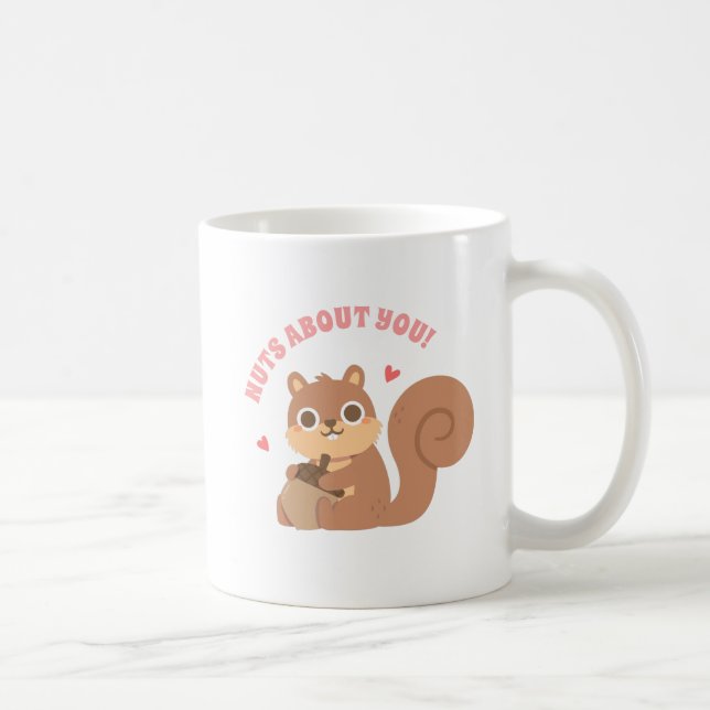 Söt Ekorre Nötter Om Dig Roligt Skämt Kaffemugg (Höger)
