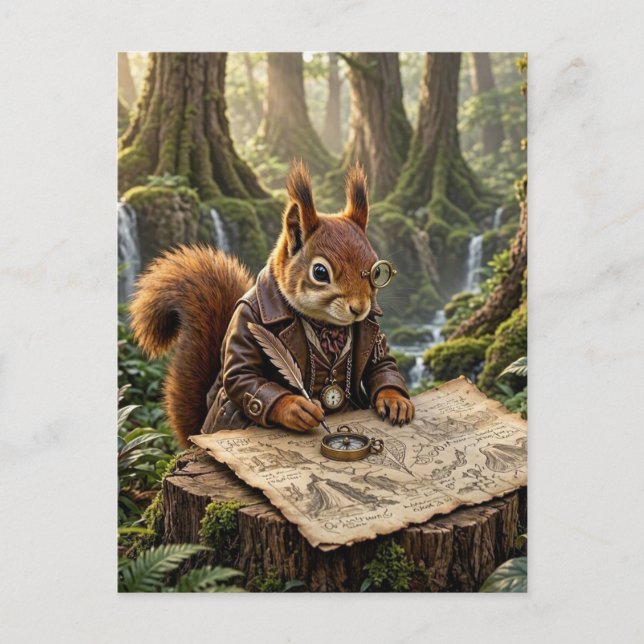 Söt Ekorre-Utforskare Vykort (Framsida)