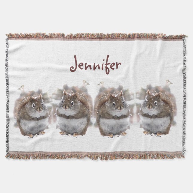 Söt ekorrekastfilt mysfilt (Framsidan)