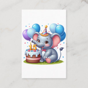 Söt Elefant 15-årsdag Visitkort