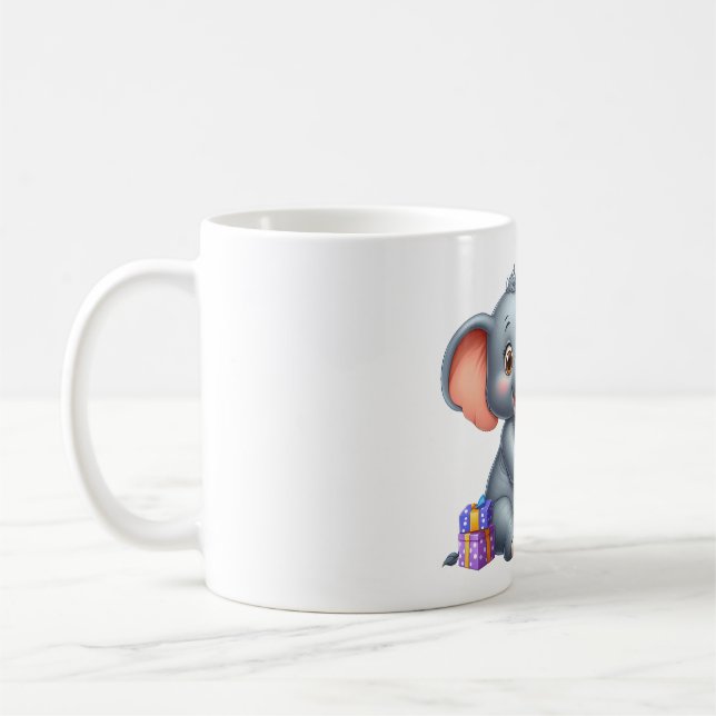 Söt elefant 5-årsdag kaffemugg (Vänster)