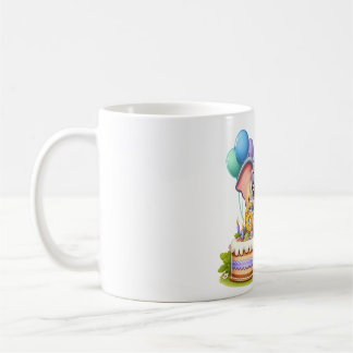 Söt elefant 6-årsdag kaffemugg