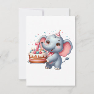 Söt Elefant 7-årsdag OSA Kort