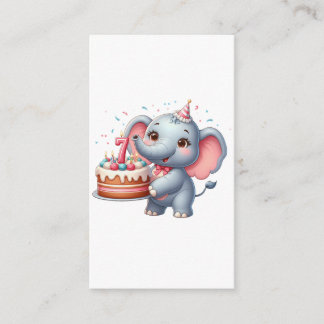 Söt elefant 7-årsdag tilläggskort