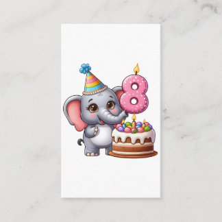 Söt Elefant 8-årsdag Tilläggskort
