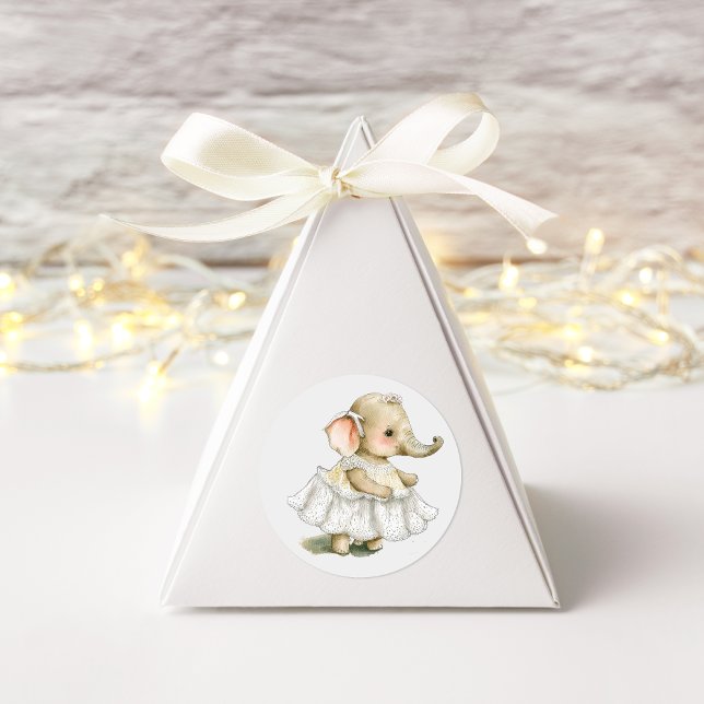 Söt Elefant Akvarell  Fyrkantigt Klistermärke (Skapare uppladdad)