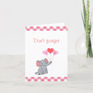 Söt elefant Alla hjärtans dag  Helgkort