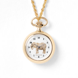 Söt elefant älskare lägg till namn armbandsur