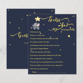 Söt elefant & ballong baby shower-spel