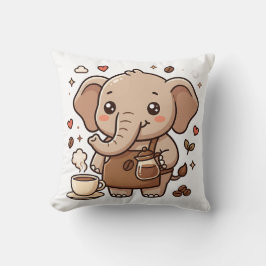 Söt Elefant Barista Förkläde Kawaii Kudde