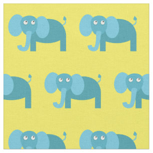 Söt Elefant Bebis Barnkammare Gul Tyg