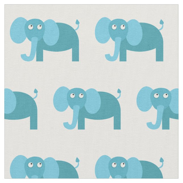 Söt Elefant Bebis Barnkammare Vit Tyg (Närbild)