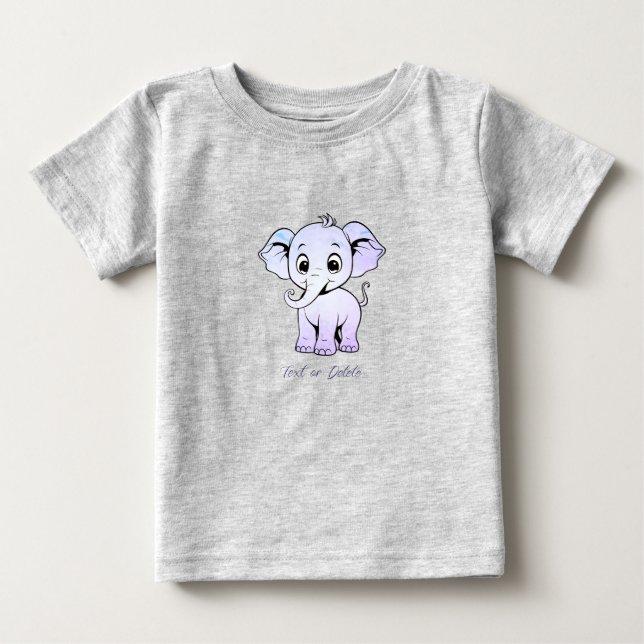 Söt Elefant Bebis T-Shirt (Framsida)