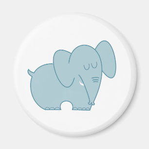 Söt elefant (blå) magnet