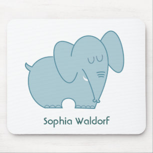 Söt elefant (blå) musmatta