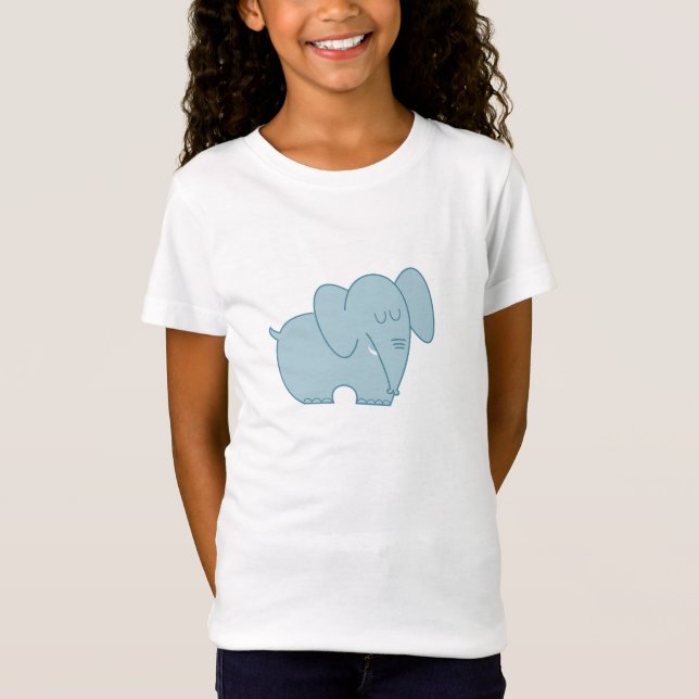 Söt elefant (blå) t-shirt (Framsida)