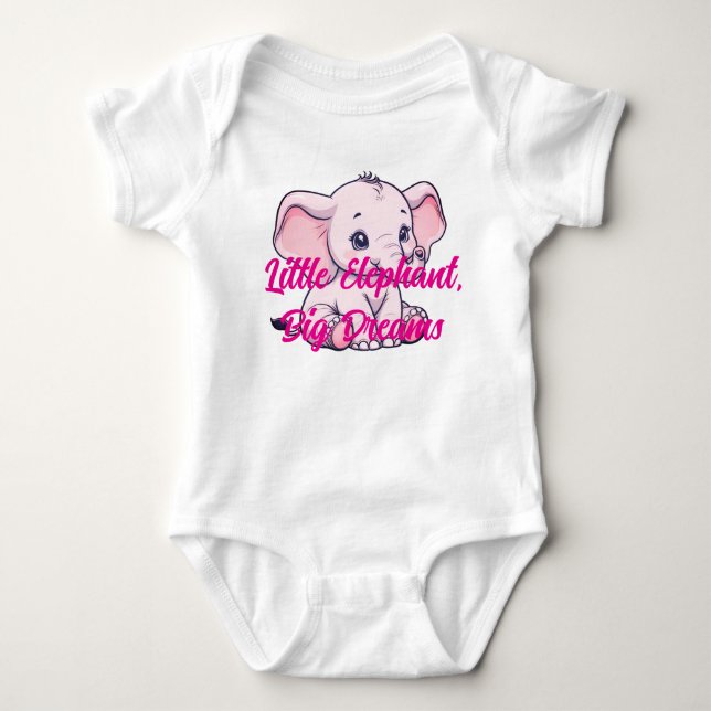 Söt Elefant-Body för Bebisar T Shirt (Framsida)