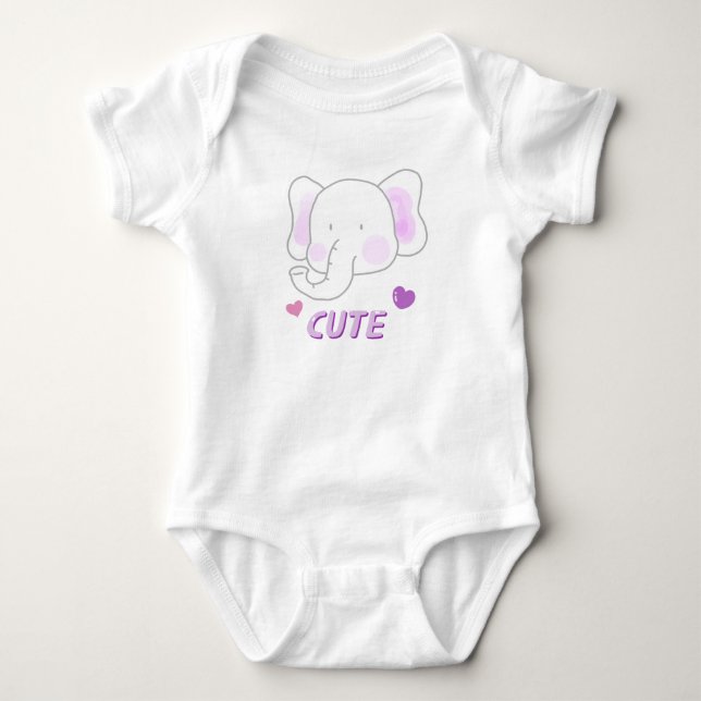 Söt elefant-body t shirt (Framsida)