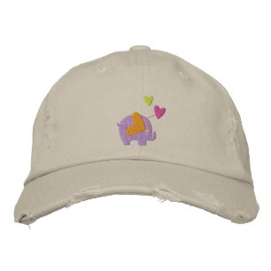 söt elefant broderad keps