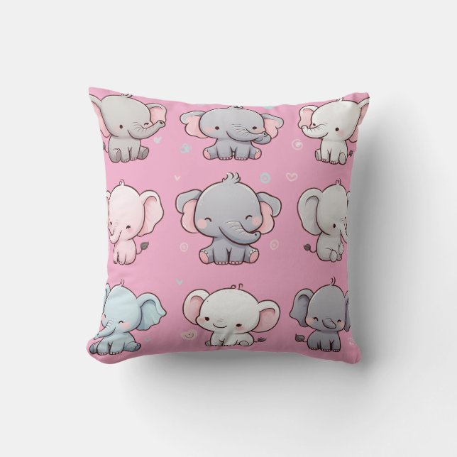 Söt Elefant Design Kollektion för Mysiga Hem Kudde (Framsida)