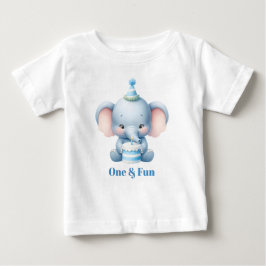 Söt Elefant Första Födelsedagsfest T-Shirt