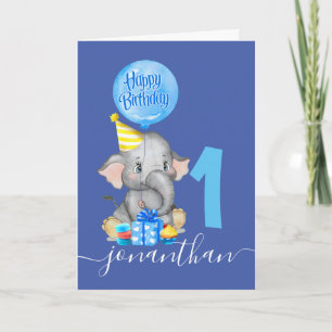 Söt elefant, första födelsekort kort