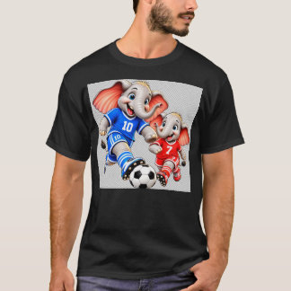 söt elefant fotbollsspelare t-shirt rolig fotboll