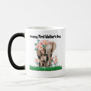 Söt elefant från lycklig första mor-dagen magisk mugg
