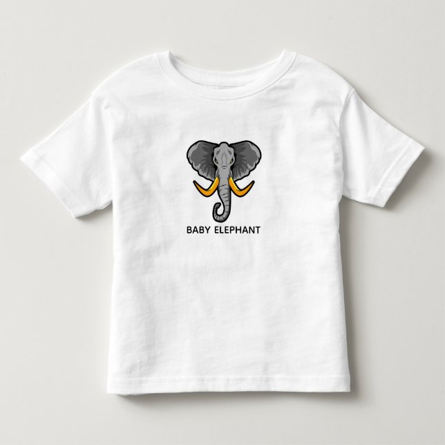 Söt Elefant Huvud Småbarn T-Shirt Vilda Djur  (Framsida)