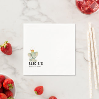 Söt Elefant Könsneutral Bebis Shower  Pappersservett