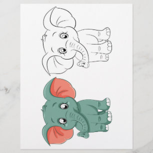 Söt elefant målarbild