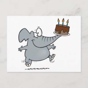 Söt elefant med chokladkaka vykort