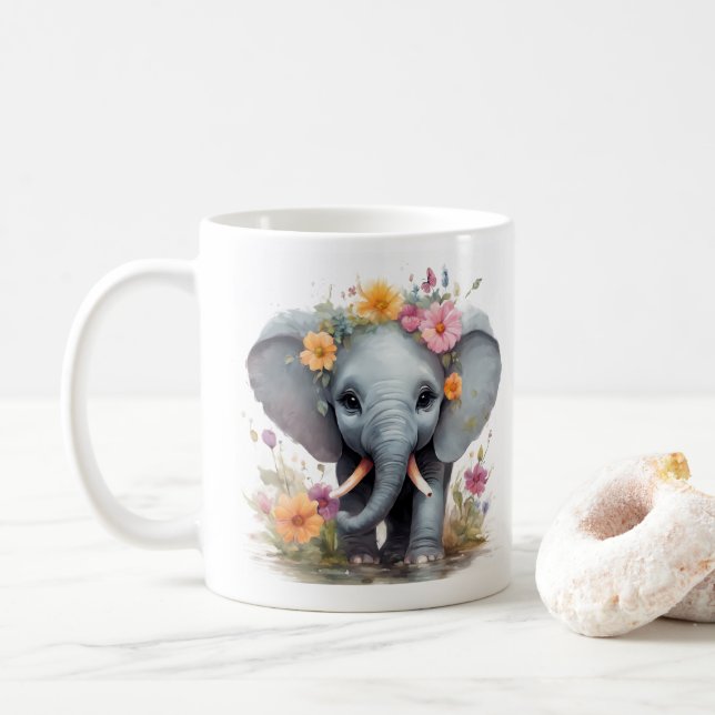 Söt Elefant-mugg Kaffemugg (Med munk)