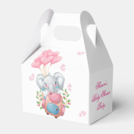Söt Elefant och Ballong Baby Shower Förmånslåda Presentaskar