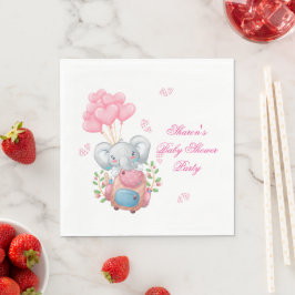 Söt Elefant och Ballong Bebis Shower Pappersservet Pappersservett