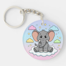 Söt elefant på moln - Jag är Ele-Fun-tig ordlek