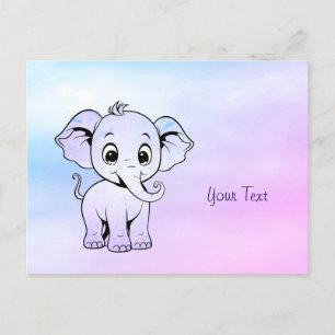Söt Elefant Postkort Vykort
