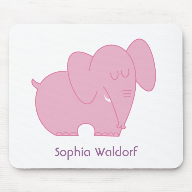 Söt elefant (rosor) musmatta (Framsidan)