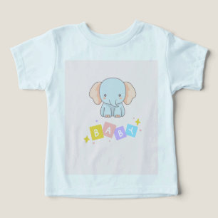 Söt Elefant Småbarns T-Shirt Pastell Baby Tröja