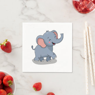 Söt elefant som bär en present pappersservett