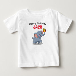 Söt elefant som bär present t shirt