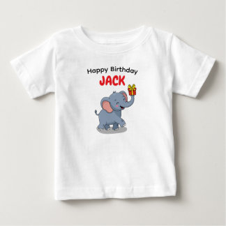 Söt elefant som bär present t shirt