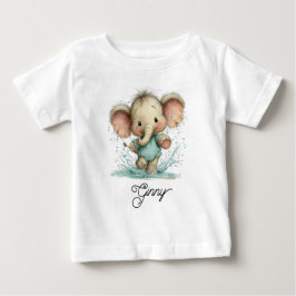 Söt elefant som leker i pölen t shirt