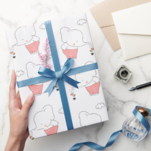 Söt Elefant Sömlös Mönsterdesign  Presentpapper