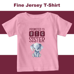 Söt elefant stor syster rosa t shirt
