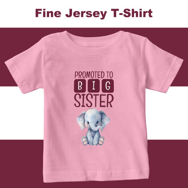 Söt elefant stor syster rosa t shirt (Skapare uppladdad)